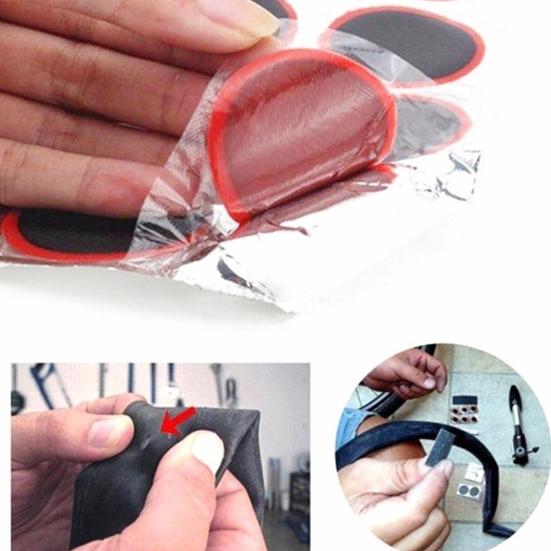 48Pcs Square Round Rubber Cycling Bicycle Tire Tyre Puncture Repair Patches Tool