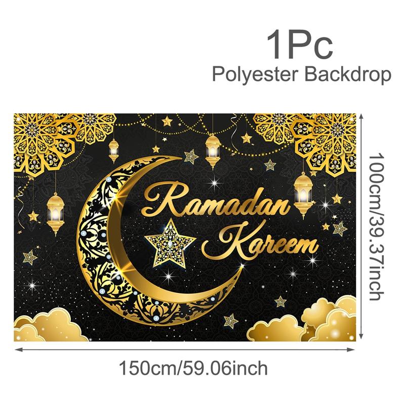 Eid Mubarak Background Ramadan Kareem Backdrop Islamic Muslim Party Supplies Eid Al-fitr Gifts Ramadan Decoration For Home 2026