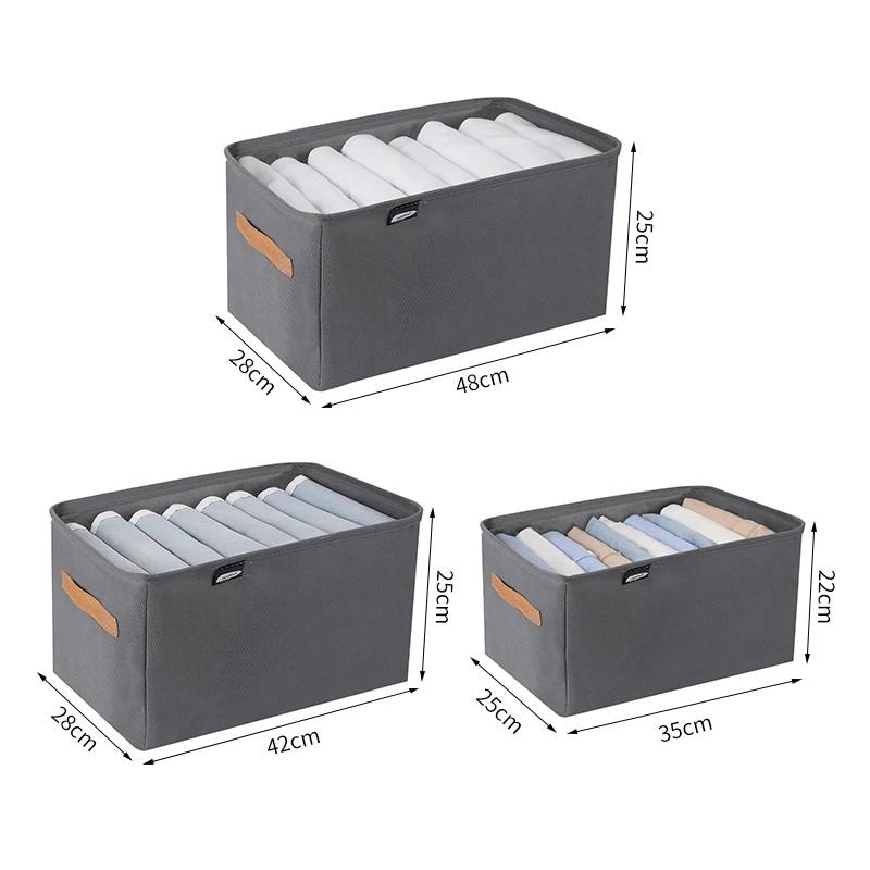 Household Clothing Pants Storage Box Foldable Large Capacity T-Shirt Sweater Storage Wardrobe Drawer Clothing Storage Box