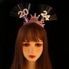 Plastic 2024 Happy New Year Headband LED Glow New Year Headdress  Party Decoration