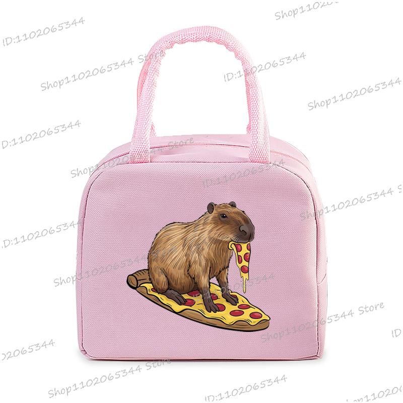 Insulated Lunch Bag Cartoon Pizza Capybara Series Insulation Bento Pack Women Men Cute Capybara Meal Pack Kids Bento Lunch Bags