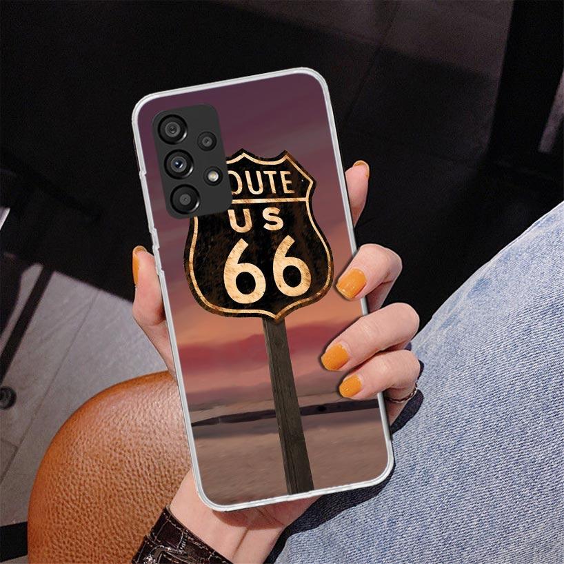 America Route 66 Phone Case For Samsung Galaxy A52 A32 A22 A12 A51 A31 A50S A30S A20S A10S Note 20 Ultra 10 Plus S10 A72 A71 Gal