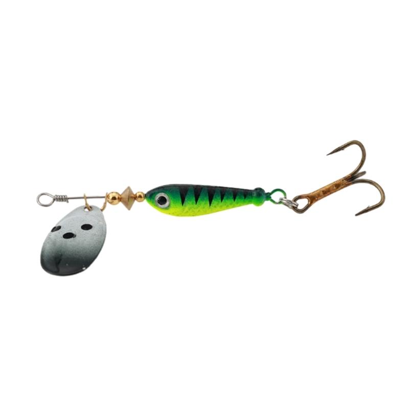 Spinner Fishing Lures with Triple Hooks Sequins Artificial Baits Hard Metal Spinner Baits for Freshwater Saltwater
