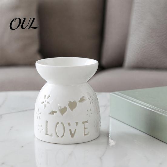 Ceramic Aromatherapy Burner Tealight Candle Holder, Essential Oil Wax Melt Burners, Modern Home Decor Accents Aroma Diffuser for Bedroom Christmas