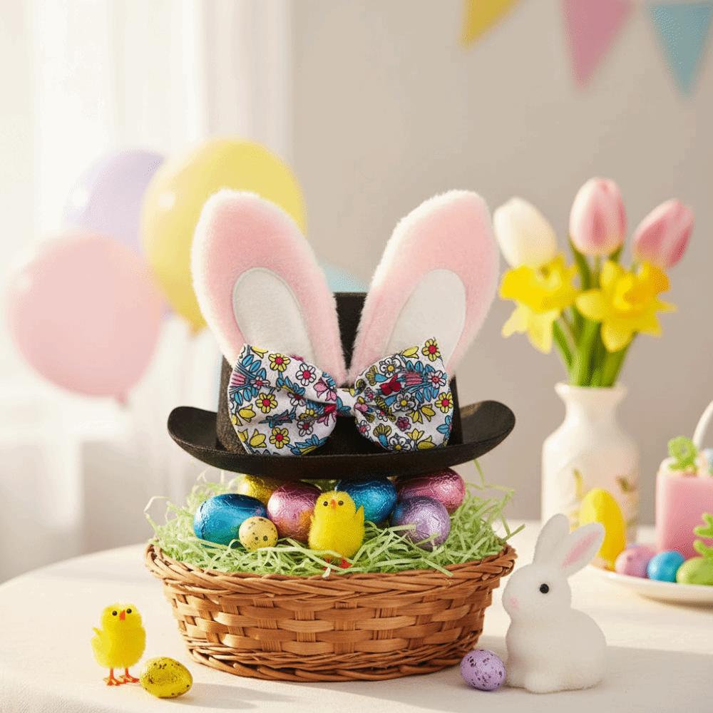 Favors Black Color Easter Hat Role Play Dress Up Top Hat Stage Performance Cosplay Headgear Party Event