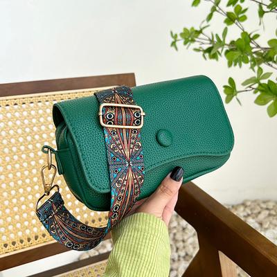 Comfortable PU Leather Wide Strap Crossbody Bags Casual Flap Women's Shoulder Bag For Gifts Designer Small Handbags And Purses