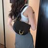 Trendy Vintage Saddle Bag For Women 2023 Fashionable Pu Shoulder Bag With Stitching