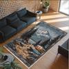 Landscape Theme Crystal Velvet Floor Rug Personalized Custom Name Text Warm Carpet Home Decoration