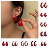 Trendy Vintage Burgundy Acrylic Drop Earrings For Women Wholesale Autumn Winter Ear Accessories