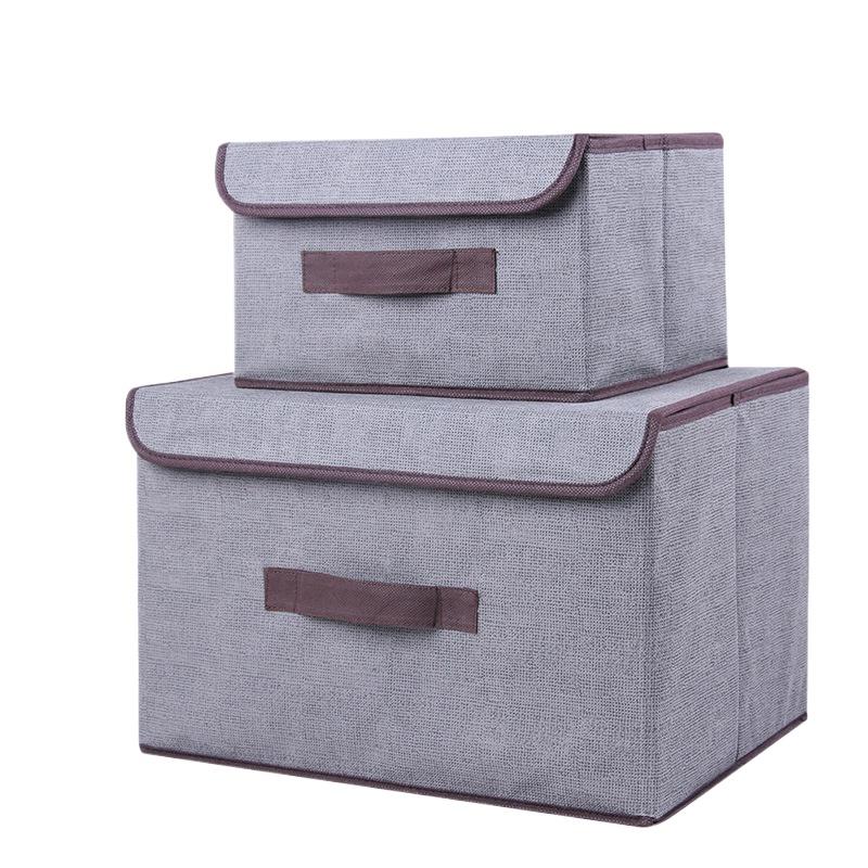 Fabric foldable non-woven dustproof storage box, linen cotton underwear storage box, toy clothing storage box, finishing box