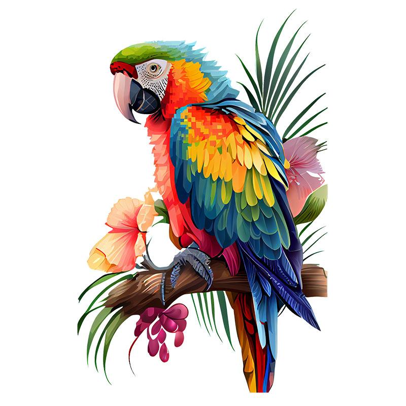 Hand Painted Parrot Wall Sticker For Home Decoration Waterproof Sticker Toilet Living Room Cabinet Refrigerator Home Decals M413