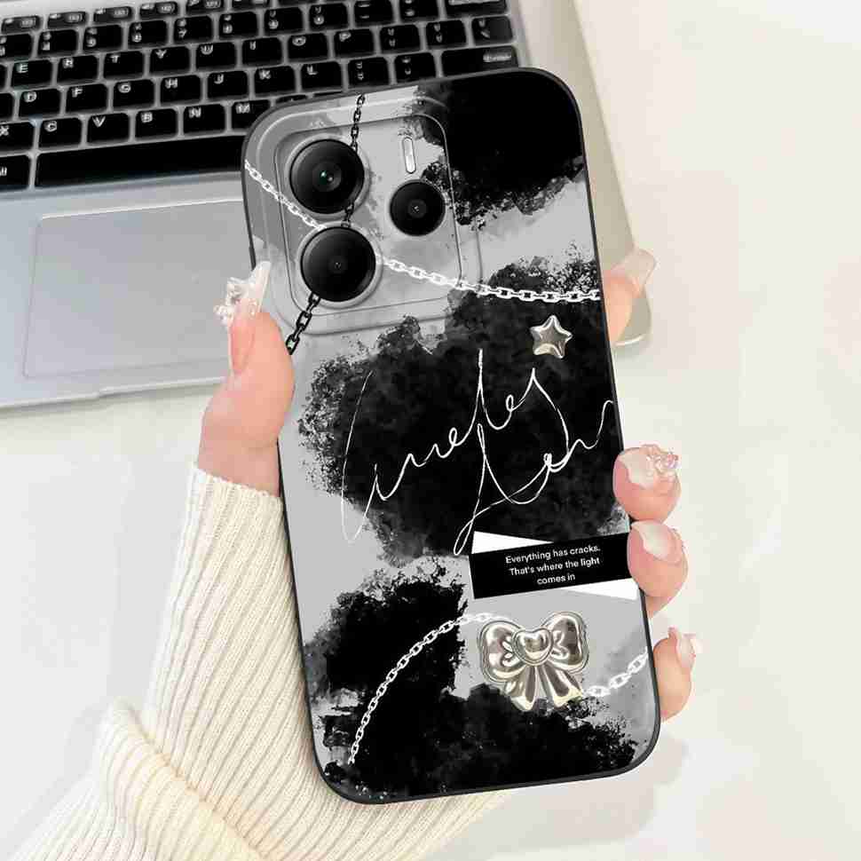Luxury Rose Cover For Xiaomi Redmi Note 14 5G Case 6.67" Soft Slim Phone Case For Redmi Note 14 Note14 5G Capa Bags