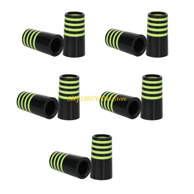 10Pcs Golfing Tapered Ferrules Fit 0.35Inch 0.37Inch Tapered and Parallel Shafts Colorful Striped Golfing Iron Ferrules