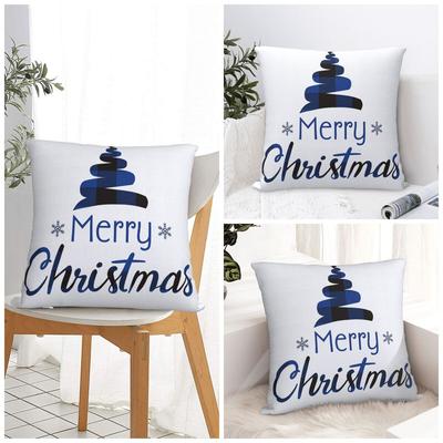 Chrismas Snowflake Letter Print Pillow Case Cushion Cover Polyester Graphic Pillow Cover Cute Funny Pillowcases Sofa Home Decor