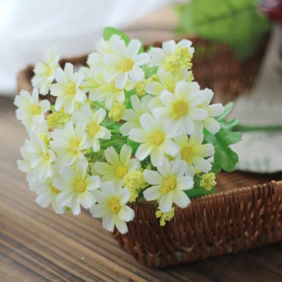 28-Köpfige Künstliche Blumen für den Außenbereich UV-beständige Kunstseide Wildblumen mit Stiel Fake Blumengesteck für Pflanzgefäß Hängekorb Veranda Terrasse