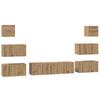Wall Mounted TV Cabinet Set 8 Pcs Artisan Oak Engineered Wood
