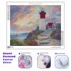Diamond Painting Landscape Full Round Embroidery Lighthouse Mosaic Sea Cross Stitch Rhinestone Kits Home Decor 30x40cm/12x16inch