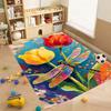 Luxurious Vintage Tulip Floral Pattern Floor Mat, Non-slip, Machine Washable, Suitable for Living Rooms, Bedrooms, and Home Déco