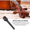 4pcs Cello Tuning Peg No Hole Ebony Wood 4/4 Cello Peg Elegant Musical Instruments Parts Cello Tuning Pegs Cello Tuning Pegs 4/4 Cello Tuning Pegs