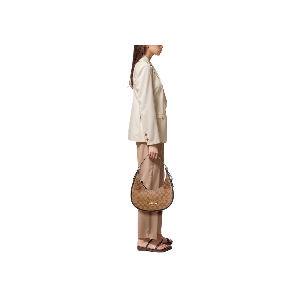 New COACH Bailey Coated Canvas With Pebbled Leather Armhole Shoulder Bag Handbag Shoulder Bag Women's Brown With Monogram C1322-IMCBI
