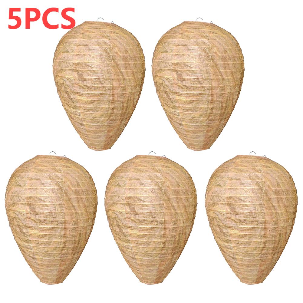 2-5pcs Hanging Wasp Deterrent Paper Hornet Fake Wasp Nest Repellent Hornets Safe Fake Trap Safe Garden Repellent Trap for Yard