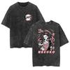 Anime Demon Slayer Kamado Nezuko Kawaii Printed T-shirt Men Women Casual Tshirts Washed Cotton Tee Harajuku Male Manga T Shirt