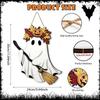 2D Flat Halloween Wooden Door Sign Ghost Witch Hat BOO Letter Hanging Plaque Outdoor Home Yard Welcome Party Wall Decor