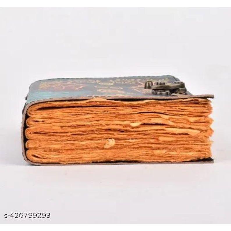 Mother of Earth Leather Journal 7*5 Inch , Handmade Antique Deckle Edge Paper, Leather Book, , Sketchbook , Notebook Journal