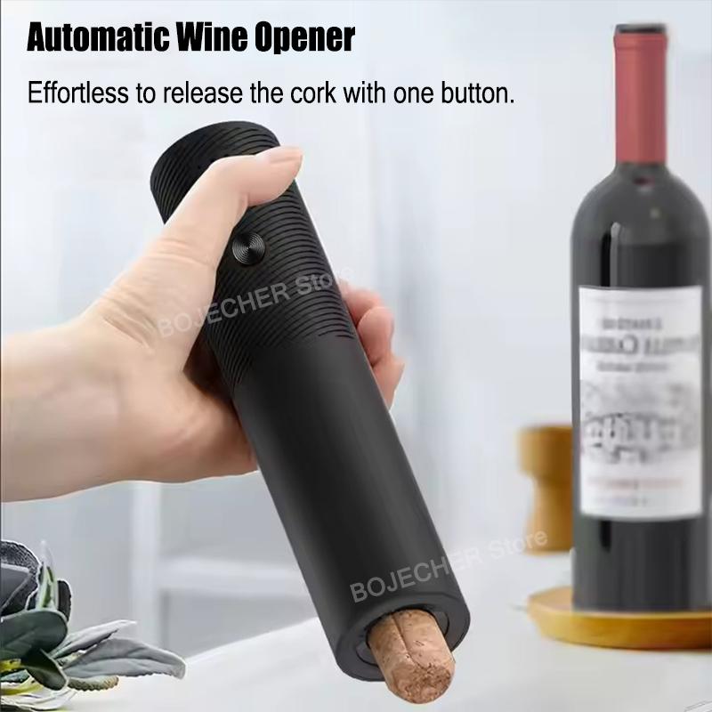 Elektrisk vinkorköppnare Enklicksknapp Automatisk rödvinskorkskruv Typ-C Uppladdningsbar Vinöppnare 35 mm Kaliber Vinverktyg