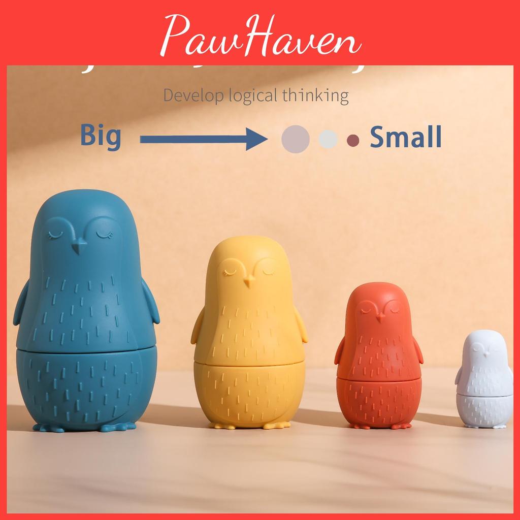 Pinguin Silikon Schachtelpuppen Spielzeugset für Kinder mit interaktivem Zusammenbau und Lernspaß