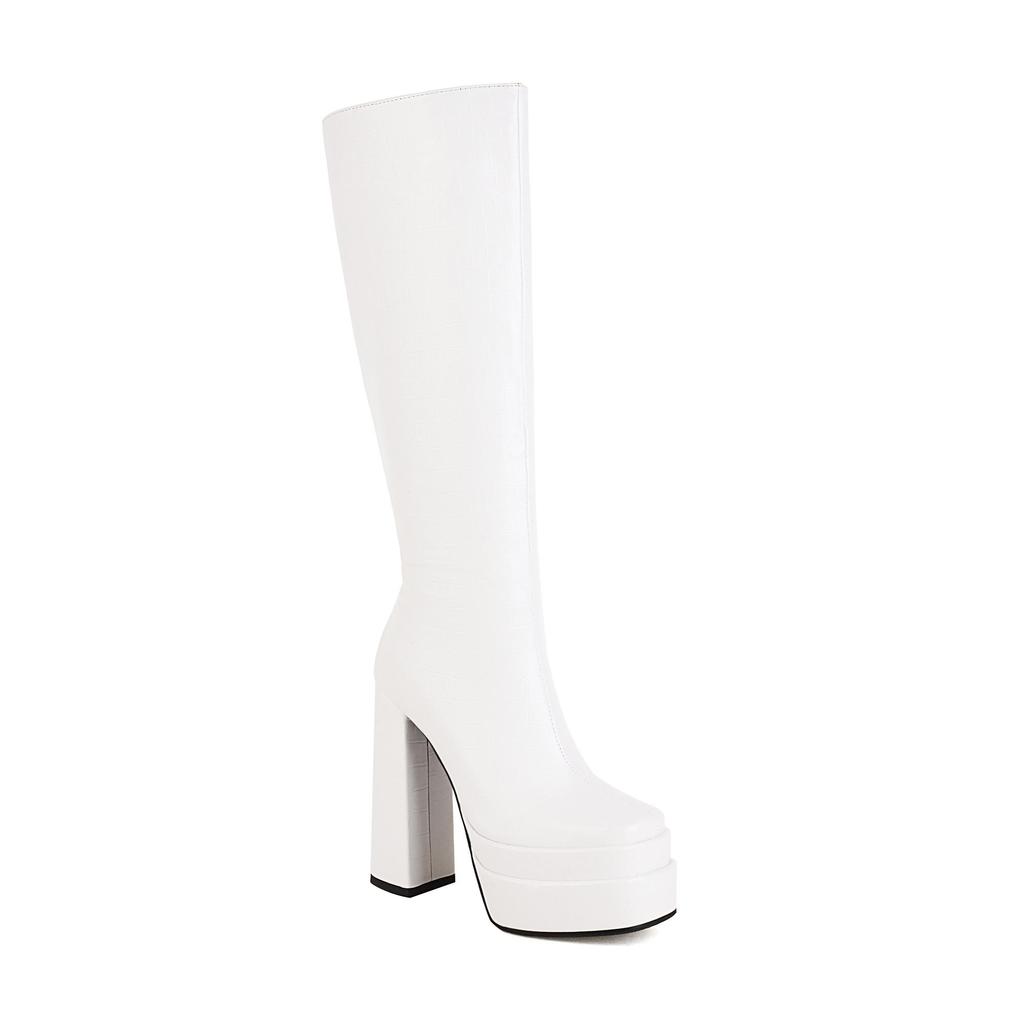 Women's High-heeled Boots, Autumn and Winter New Sexy Waterproof Platform, Thick Heel, Large Size, Versatile Boots