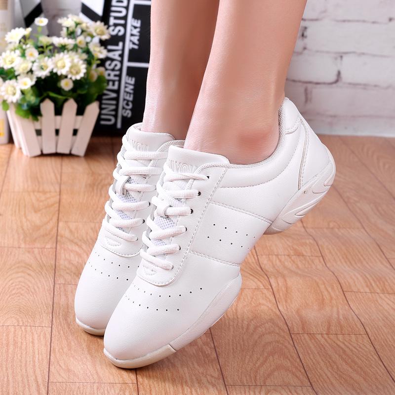 Scarpe Bianche Aerobica e Danza per Bambini - Suola Morbida Antiscivolo per Ragazze, Cheerleading e Allenamento 610