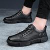 2024 Fashion New Men's Leather Casual Shoes Thick Soled Men's English Oxford Shoe Shoes Men's Outdoor Sports Shoes Non Slip