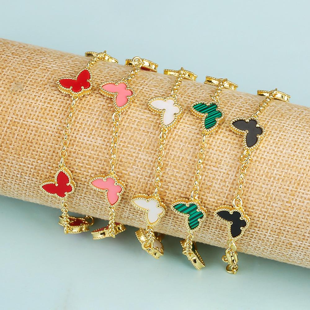 INS Hot Selling New Insect Butterfly Bracelet Personalized Natural Stone Adjustable Bracelet For Woman Girl Zircon Daily Wear