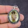 Golden Rutile Gemstone Handmade 925 Sterling Silver Jewelry Pendant 1.89" z4I49