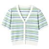 Women's Summer Striped Knit V-Neck Cardigan