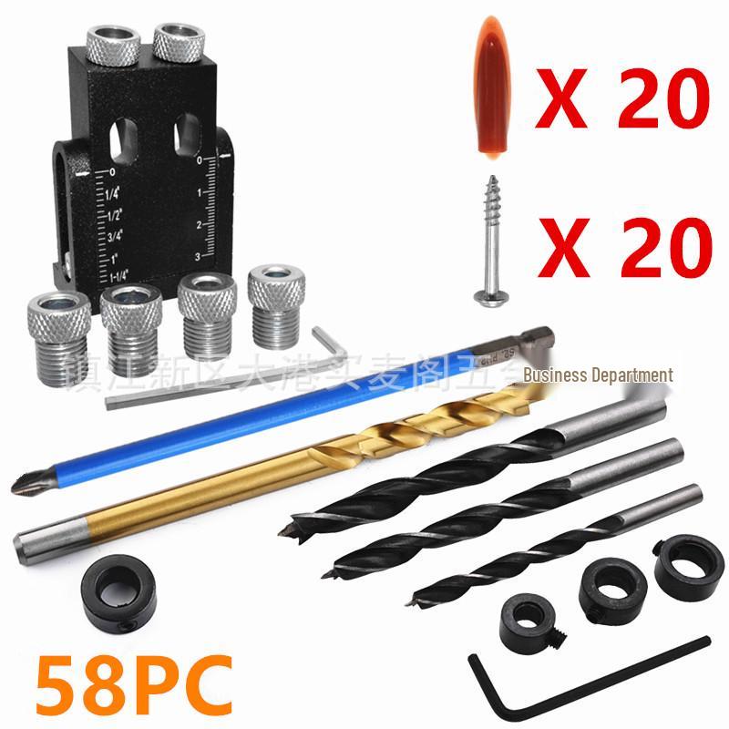 15° Angle Black Woodworking Hole Punch Locator & Oblique Hole Setter Tool for Wood Board Installation