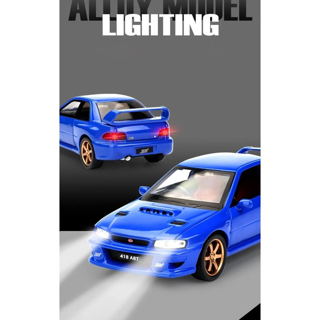 1/32 Subaru Impreza WRX STI Alloy Sports Car Model Diecasts Metal Racing Vehicles Car Model Simulation Sound Light Kids Toy Gift