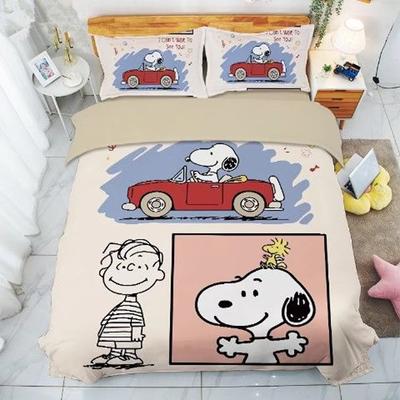 Cartoon Hund 3D-Druck Exquisites Snoopy Bettwäsche Set Bettbezug Steppdecke Bett Jugend Mädchen Jungen Geschenk