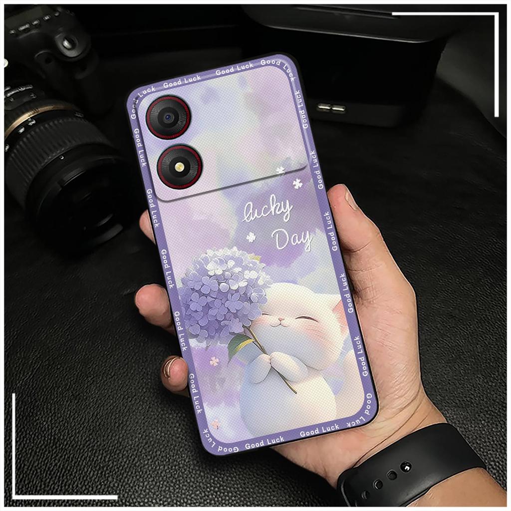 Cute Back Cover Phone Case For ZTE Blade A34 Full Wrap Phone Pouch Anti-dust Anti-knock Graffiti Fashion Design Cartoon