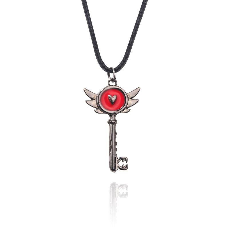 European and American Animation Hazbin Hotel Hell Inn Key Pendant Keekee Transformed into a Key Metal Necklace N010999