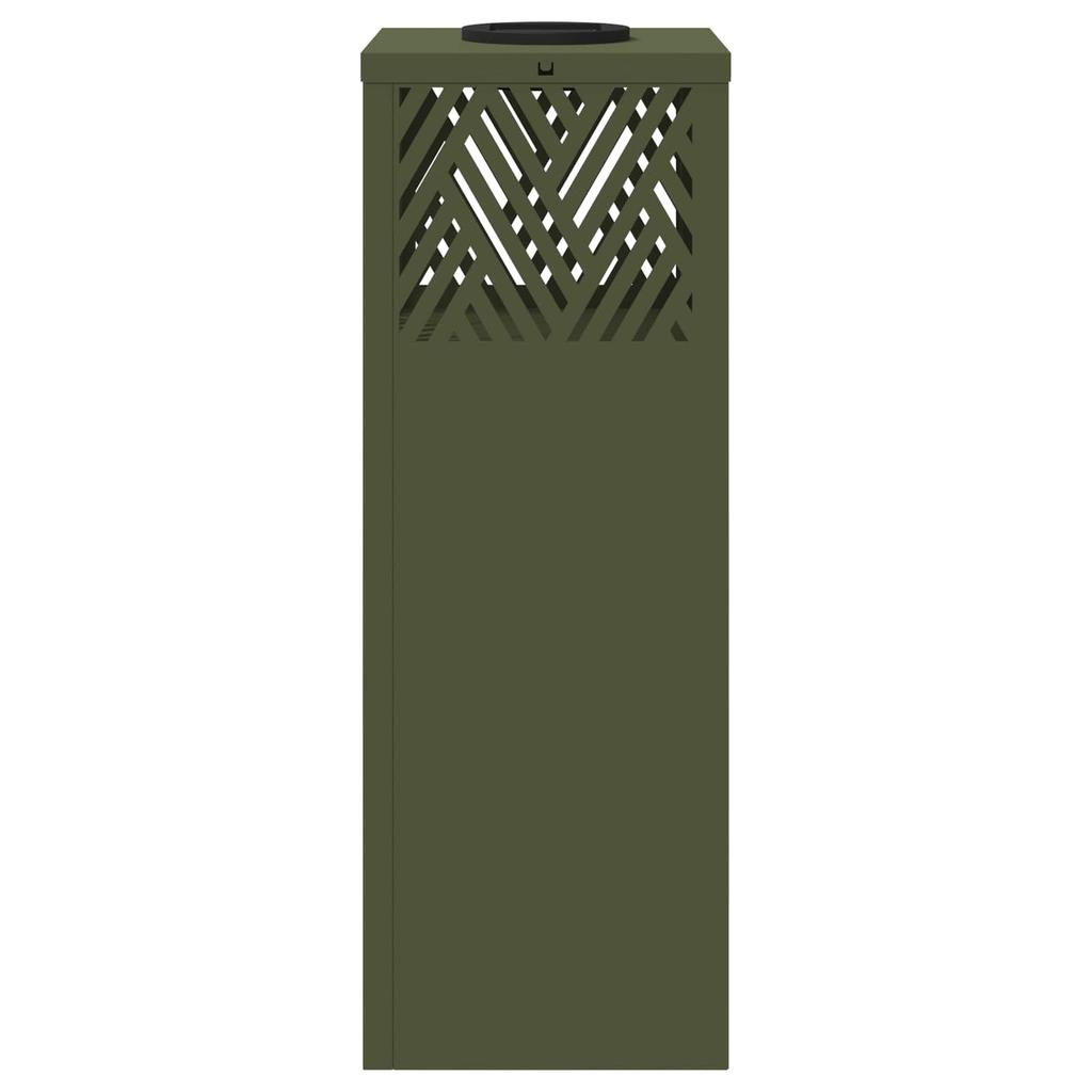 Solar LED Path Light 2 Pcs Olive Green Cold Rolled Steel