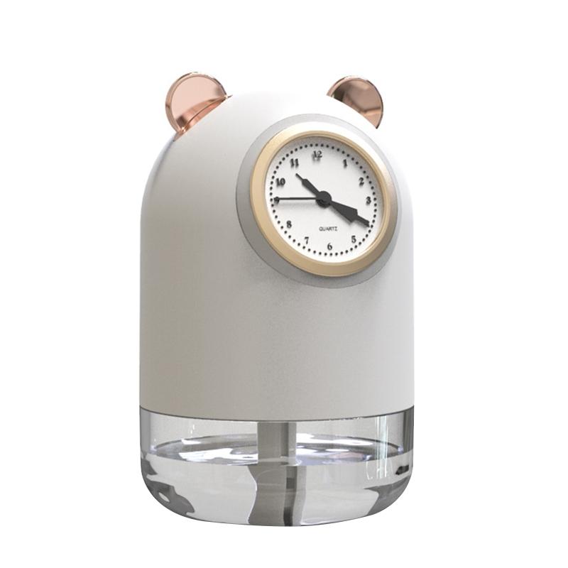 

20cc бытовой USB мини-увлажнитель с часами, тихий увлажнитель воздуха для подарка White