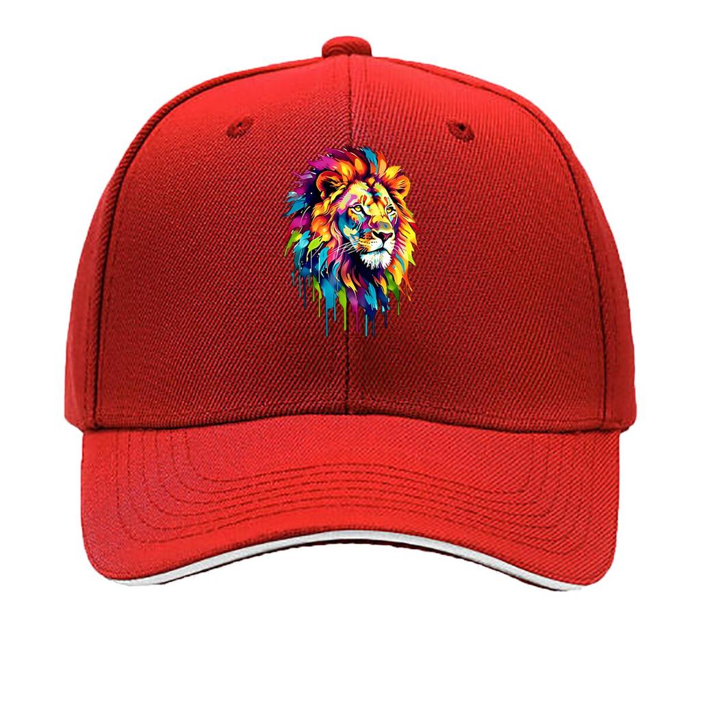 One Lion Design Cap Trendy Caps for Unisex Casual WomenS Hats Comfortable And Airy Curved Brim Sty Sandwich Baseball Cap