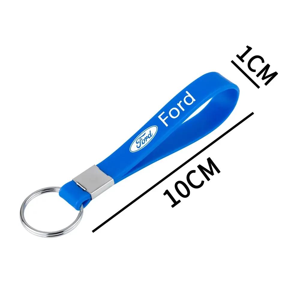 New 2026 Car Sticker Luminous Keyring Rubber Pendant Strap Keychain Car Logos Accessory For Ford Fiesta Focus 2 MK4 Mustang Rang