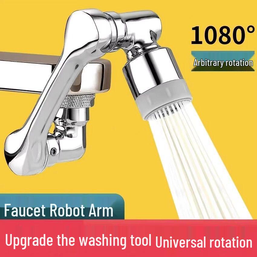 Universal Rotatable Faucet Extender: Anti-Splash Multifunctional Spout for Washbasins