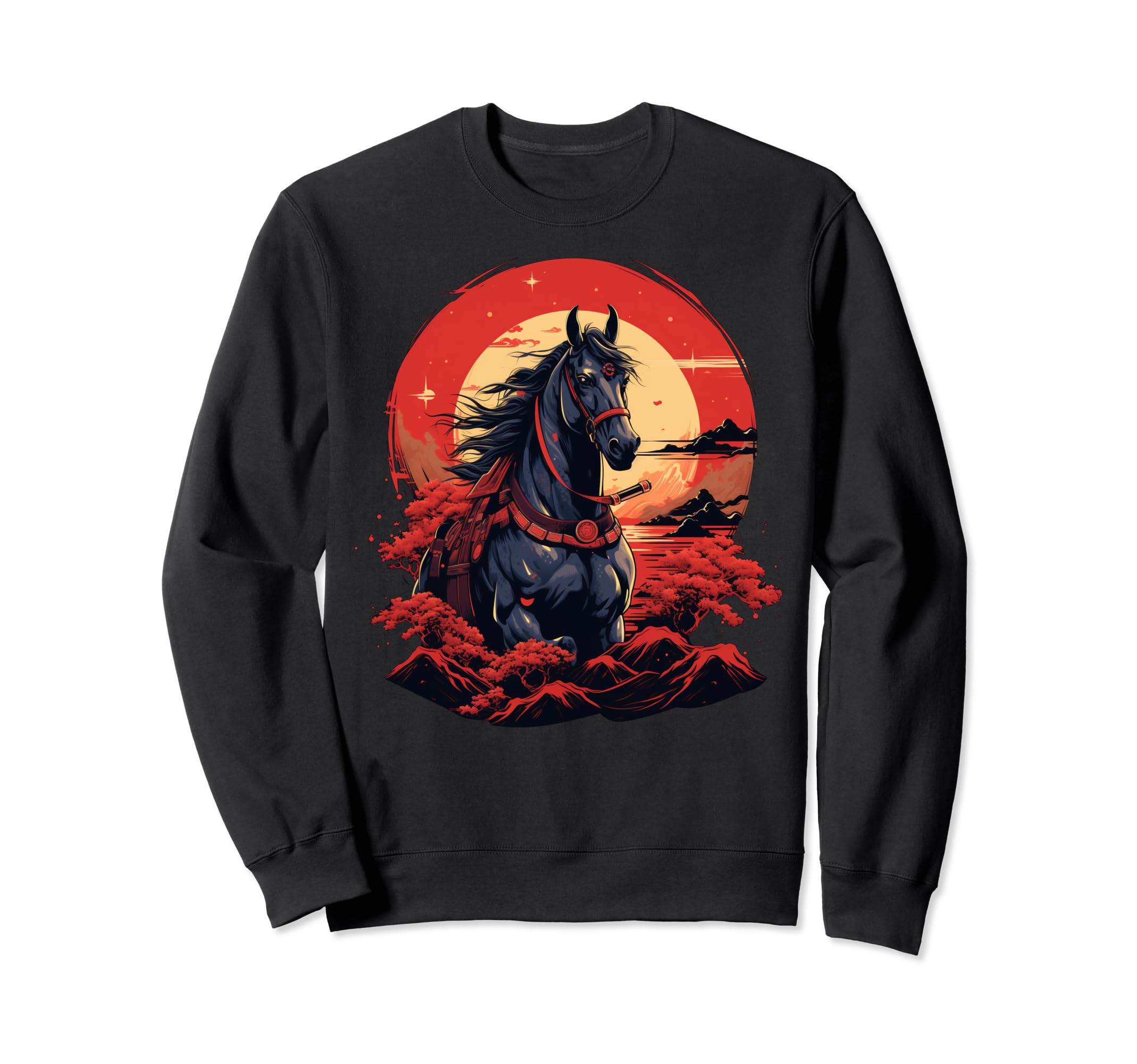 

Japanese Art Horse Ninja Anime Style Samurai Horse Trainer Ukiyo-e чорний