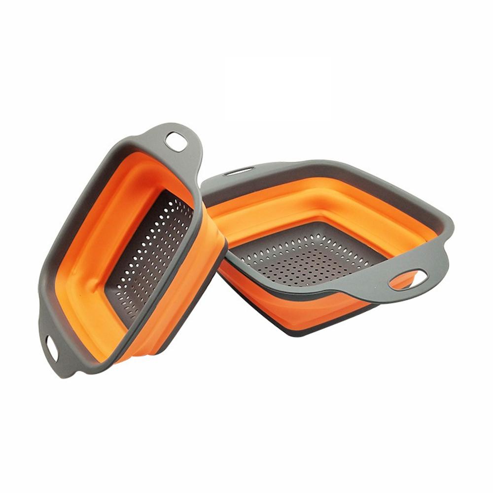 Coș de scurgere pliabil din silicon, coș de spălat fructe și legume, strecurătoare pliabilă, scurgere pliabilă, instrument de depozitare pentru bucătărie