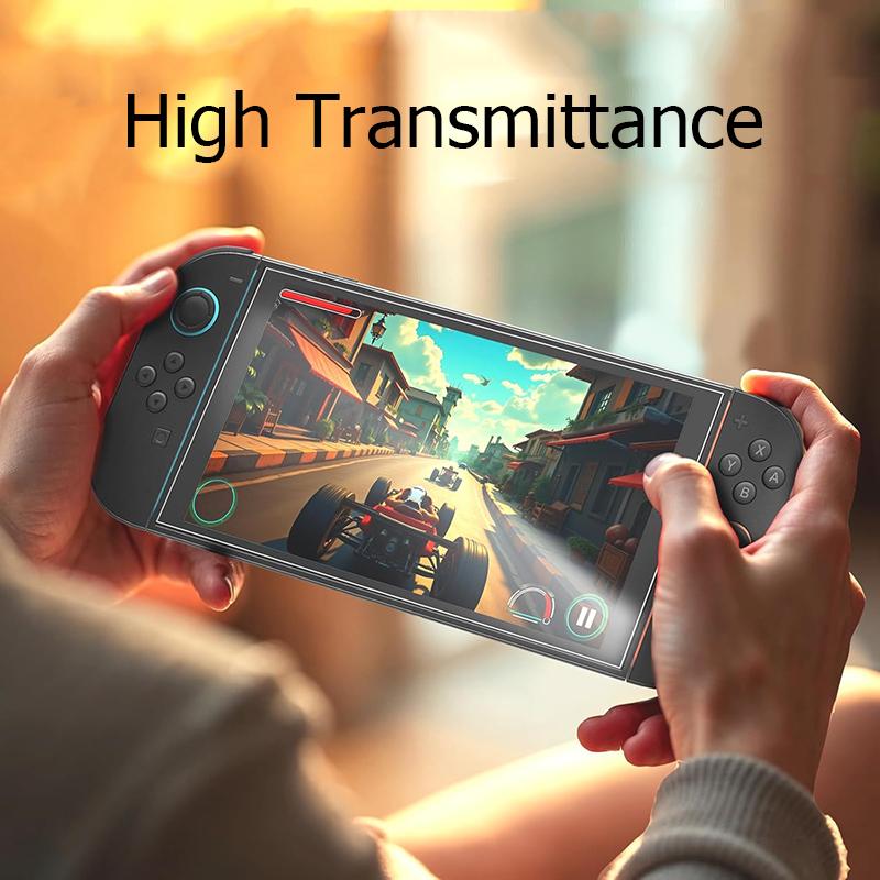 9H Tempered Glass Screen Protector for Switch 2 Controller Gamepad Joystick Cap HD Anti-Scratch Protective Film for Switch 2