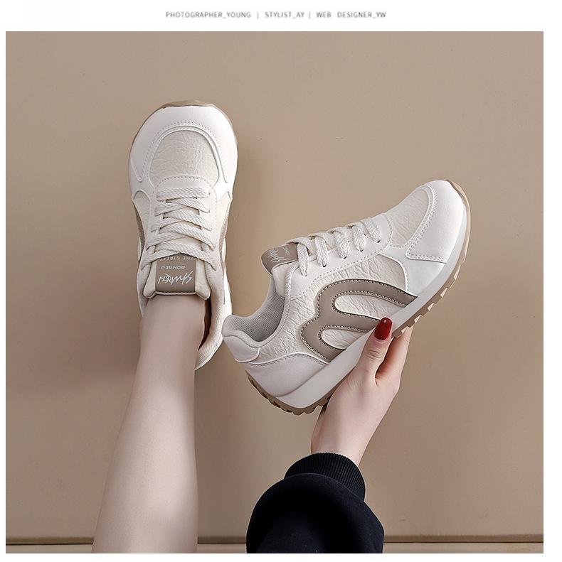 German Training Shoes Women's Leather Face Color blocked Academic Style Cute Leisure Versatile Sports Board Shoes